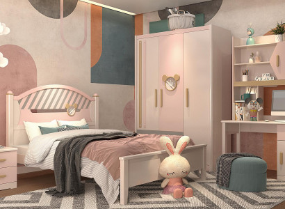 Kinderzimmer Jugendzimmer Schlafzimmer Möbel Komplett Set Nachttisch Neu 4tlg